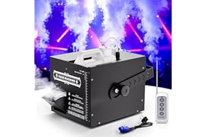 MYTUEETP Machine à Fumée 1500W avec Télécommande, Machine à Brouillard Soiree avec Réservoir de Carburant de 3L, Machine Fumee dmx Lourde pour Halloween Noël Bars Mariage Fête Effets de Scène