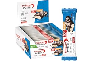 Premier Protein High Protein Bar Crispy Cookie 16x40g - Haute teneur en protéines + Sans huile de palme