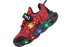 Jasmeko Baskets Lumineuses pour Enfants Garçons, Chaussures de Sport Course Dessin Animé Lumineux LED Basquet Sneaker