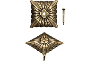 FUXXER 100 x antika dekorativa naglar, dekorativa huvudspikar, vintage mässing brons, 20 x 20 mm