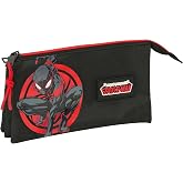 Safta MILES MORALES &ndash; Triple Pencil Case, Children's Pencil Case, Ideal for School Age Children, Comfortable and Versatile, Q
