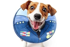 SuplutuX Collerette Chien Gonflable, Collerette pour Chiens et Chats, Collerette Chien Anti Lechage pour La Cicatrisation des Plaies et Empêcher de Mordre ou de Gratter (Bleu, XL)