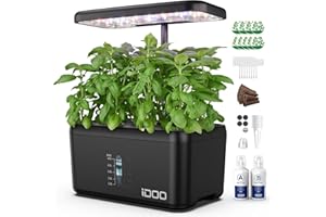 iDOO Hydroponics Growing System,Presents for Friends, Gift for Christmas, 8 Pods Smart Garden with LED Grow Light, Auto Timer, Indoor Herb Garden Germination Kit for Home Kitchen,15" Height Adjustable