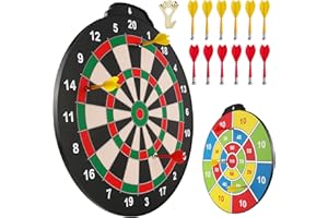 Esjay 45,7 cm Magnetisches Dartscheibenset, sicheres Dartspiel für Kinder ab 8 Jahren, Junge Spielzeug Geschenk für drinnen und draußen mit 12 Darts, doppelseitige Dartscheibe