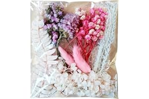 SIRLOMU Flores Secas Naturales, Flores Prensadas Reales, Mezcla de Flores Secas para Manualidades, Resina, Joyería, Uñas, Scrapbooking y Decoración