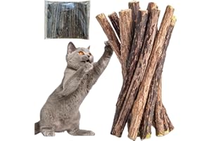 ZLXFT Palitos de Hierba Gatera para Gatos - 40pcs Catnip y Matatabi, Juguetes Masticables Naturales para Morder y Dental
