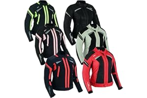 BOSmoto Motorradjacke Damen – Leichte Sommerjacke mit Protektoren und Mesh-Gewebe,Sommerjacke mit Schutzprotektoren und Belüftung