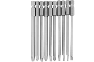 HONGCHAOUS 10 sztuk końcówki do wkrętaków 1/4 cala uchwyt sześciokątny magnetyczny zestaw wkrętaków BST (płaski + Philips + Torx) 100mm długości