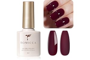 TOMICCA Vernis Semi Permanent, Rouge Cerise Vernis Gel UV Semi Permanent, Soak Off Vernis Gel UV LED Gel Cadeau Pour Salon de Manucure DIY Home, 8ML