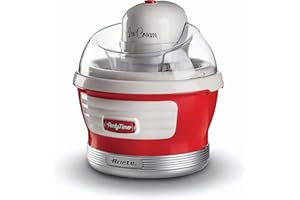 Ariete 643 Ice Cream Maker Party Time, Macchina per fare il gelato, 12W, Capacità 1,5 L, Cestello estraibile con doppio isolamento, Tempo preparazione 30 minuti, Coperchio per aggiunta ingredienti,