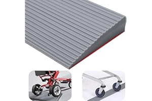 MIUUIPI Türschwellenrampen, Schwellenrampe, PVC Rollstuhlrampe, rutschfeste Oberfläche, Gummirampe Auffahrrampe Schwellenrampe für Rollstuhl, Kinderwagen, Rollator oder e Scooter (Grau, 90X8X2CM)