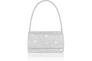 Toptime Pochettes et Clutches Femme, Brillante Petit Sac à Main Femme avec Poignée, Chic Pochette Ceremonie Mariage et 2 Compartiments, Élégante Sac à Main Bandoulière pour Soirée Voyage