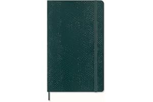 Moleskine Notatnik Precious & Ethical, z opakowaniem prezentowym, miękka okładka wegańska z efektem pytonu, elastyczne zapięcie, duży rozmiar 13x21 cm, kolor zielony