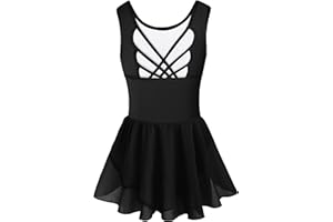 Mulnall Robe de Ballet File Manches Longues Justaucorps de Robe de Ballet Coton Gymnastique Danse Enfant Ballet Costume