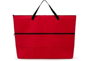 Digital Tec Red 19-Inch Padded Fleece-Lined TV Case with Carry Handles – Travel Bag for Portable TV or Large Laptop, Optimal for Camping, Caravan, or Storage