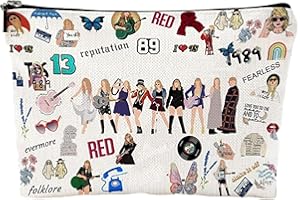 WKPBJX Personalised Makeup Bag, TS Singer Cosmetic Bag Music Lover Makeup Bag with Metal Zipper, Singer Fan Make Up Bag Singer Album Name Makeup Bag Small, for Music Lover Singer Fan (Multicolor)