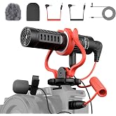 SMALLRIG Forevala S20 Micrófono de Escopeta Microphone con Shock Mount, Micrófono Dual con Pantallas Antiviento, para Videocá