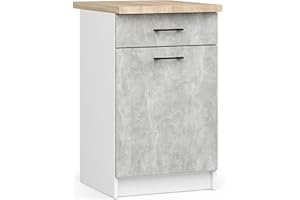 ‎AKORD AKORD | Olive Küchenschränke | Geräumig | Robust | Für jedes Design | Für eine kleine Küche | Für eine Küchenzeile | Als Teil eines Sets | Weiß & Beton