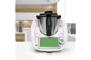 FINEST FOLIA Dekoracyjna naklejka ochronna kompatybilna z robotem kuchennym Thermomix TM6 Design, samoprzylepna, akcesoria do sprzętu kuchennego, wodoodporna RX042 (21, pnącza kwiatów)