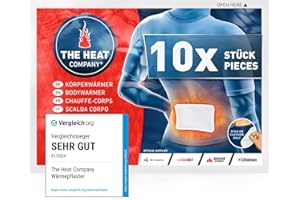 ‎THE HEAT COMPANY The Heat Company Bodywärmer - 10, 20 oder 40 Stück - Wärmepflaster Rücken & Nacken - EXTRA WARM - Körperwärmer - Rückenwärmer - 12 Stunden wohlige Wärme - luftaktiviert - rein natürlich