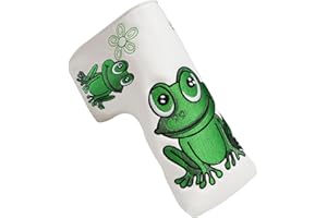 FINGER TEN Golf Headcovers for Putter Club PU Leather Fabric Value Pack, Putters Head Cover Embroidered Design Waterproof Lightweight Fahion Fit All Brands Putter Clubs