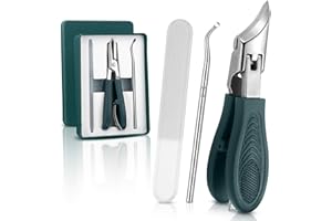 DOLLGIFT 3pcs Ingrown Toenail Clippers Set, Beveled Eagle Beak Nail Clippers for Thick Nails, for Elderly Men Women