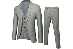 DABASHAN Herren Anzug 3 Teilig Slim Fit Herrenanzug Sakko Weste Hose Knopf Smoking Anzug Klassische Blazer Weste Hosen Set Männer Anzug für Hochzeit Business