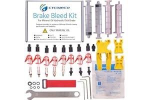 Kit de purge de frein à disque hydraulique Cycobyco - Huile minérale - Pour vélos de toutes les séries Shimano/Magura/Tektro/Zoom/CSC/Echo/Giant/HS33/Nutt