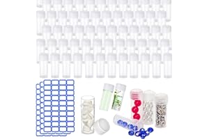 Norhogo 100pcs 5ml sample bottles, vials, Plastic Tubes Small Bottle Vial Storage Container small vials with lids Container Test Tube for Small Items, Comes with 3 self-adhesive label stickers