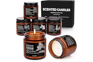 LDUMODUW Candle Duftkerzen im Glas – Weihnachten Duftkerzen Geschenkset für Männer aus 6 Düft Kerze, Je Bis zu 20 Stunden Brenndauer 100 g Sojawachs Duftkerze Set kleine Geschenke für Männer Weihnachten
