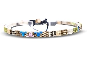 Made by Nami Cavigliera Surfer Uomo e Donna - Cavigliera Sottile Boho Hippie Etnico - Accessori Fatti a Mano per Festa in Spiaggia - Impermeabile e Regolabile (safari)