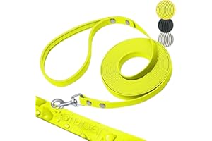 PiuPet Smycz treningowa metr 5-20m Wodoodporna Wysuwana Dla Psów Duży Rozmiar Długi | Neonowy Żółty