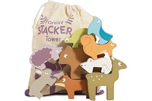 Le Toy Van - Wooden Petilou Forest Stacker & Bag Educational Balancing Activity Toy | Suitable For Age 18+ Months