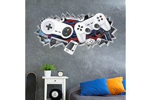 ANHUIB Gamer Wall Sticker, 3D Wall Tattoo Gamer, Gaming Wall Sticker Children's Room Boys, Wall Sticker Boy Teenagers, Video Game Wall Sticker for Teenager's Room Decoration, 80x41 cm