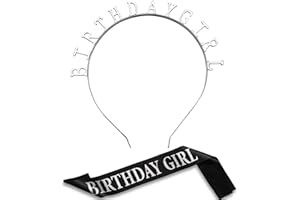 ZONON Coiffe d’Anniversaire Bandeau Diadème Fille Ceinture Anniversaire en Satin Doré pour les Décorations de Fête (Argenté)