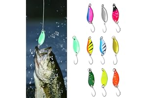 NODCOWS 10Pcs Cucharillas Pesca Trucha 2.5g, Señuelos de Trucha Artificiales de Metal, Cucharas de Pesca Colores Múltiples, Cucharillas Pesca Kit para Lucio Trucha Pesca de Charca y Perca Spinning
