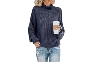JFAN Jersey Punto Mujer Invierno Demasiado Grande SuéTer Casual MurciéLago Suelto Puente Manga Larga Pullover De Punto Invierno