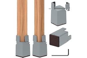 AIRUJIA Möbelerhöhung 10cm, Betthöher, Tischerhöher, Stuhlerhöher fügt 4 Zoll Höhe, Sofaerhöher für Quadrat/Runde Durchmesser 28-60 mm Stuhlbein, Betthöher mit Schraubklemme Grau