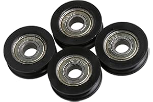 CNBTR 8mm Shaft Hole 30mm Diameter U-groove Black Pulley Wheel for Max-load 99kg Pack of 4