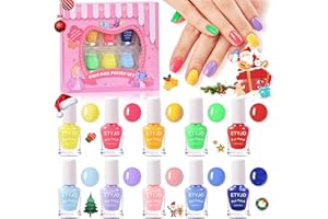 ‎ETYJO ETYJO Kinder Nagellack Mädchen Ungiftig, Peel Off10 Rainbow Farben Kindernagellack Set, Wasserbasis Schnelltrocknend Nagellack Set Kinder Mädchen Nail Art Geschenk