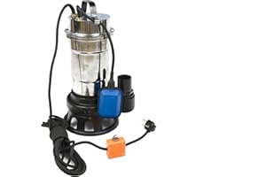 BSD Pompa per Acque Scure Con Trituratore e Interruttore Galleggiante - Corpo in Nichel/Ghisa, WQD 550W, 17000L/h, Prevalenza Max. 8m