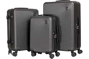 CABIN GO 5513 - Set di 3 valigie - bagaglio a mano da 55 cm, valigia media da 65 cm, valigia grande da 76 cm, in ABS rigido.