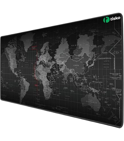 WESAPPINC World Map Gaming Mouse Pad with Stitched Edges Non-Slip
