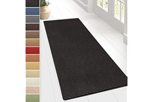 FLOORDIREKT Sylt Sisal Rug Floor Runner, Woven Natural Fibre Area Rug, Home Bedroom Living Room Carpet, Black (66 x 150 cm)