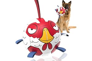 HETOO Dog Ball, Interactive Dog Football Toys with Grab Tabs, Durable Dog Balls for Large Breed Dog Water Toy Indoor & Outdoor