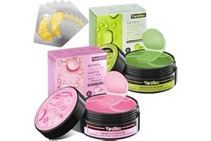 HUMSUBY Pack of 2 Collagen Hydrogel Anti-Ageing Eye Mask with 5 Pieces Travel 24K Golden Eye Mask, 60 Pieces Moisturising Eye Pad Mask, Against Dark Circles, 30 Pairs Hyaluronic Acid Eye Pads, 24K Pink +