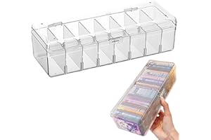 JHXHHTHONGTONG Karteikarten Box, Sammelkarten Aufbewahrungsbox, Transparentem Kunststoff Spielkartenbox, Karteikasten mit Abnehmbaren Trennbretter, Transparente Karteikartenbox mit Deckel, für bis zu 700 Karten