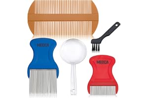 Premium 5 delar löss kit - nitborttagning Fintand kam och förstoringsglas komplett behandlingsset - BS0765G luskam set