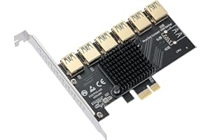 MZHOU Carte de Montage PCI-E 1 à 6 Emplacements USB - Carte Multiplicatrice D'adaptateur USB 3.0 à Stabilité Supérieure pour L'exploitation Minière de Bitcoin, Compatible Avec Windows Linux Mac