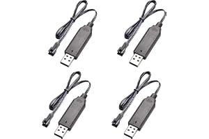 WANGCL 4PCS RC Battery Charger 3.7V Usb Charger Cable with SM-2P plug for NiCd/NiMH/LiPo Batteries Fit for RC Car FPV Drone Quadcopter